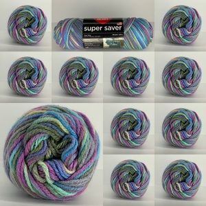 lot of 12 old-school monet red heart super saver yarn